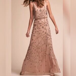 Anthropologie Embroidered Gown